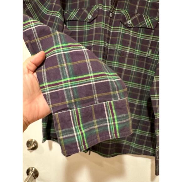 Stio Men's Junction Midweight Flannel Shirt Deep Purple Plaid Size XXL NWT Warm - Picture 8 of 15